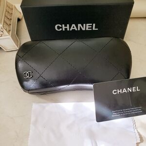 CHANEL Black Quilted Sunglass Case